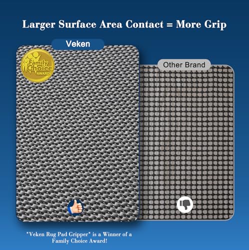 Veken 3x5 Ft Non-Slip Rug Pad for Hardwood & Tile Floors