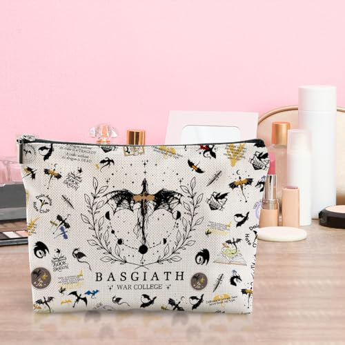 LONGXIN Fourth Wing Makeup Bag Large Capacity Cosmetic Organizer Gift for Book Lovers