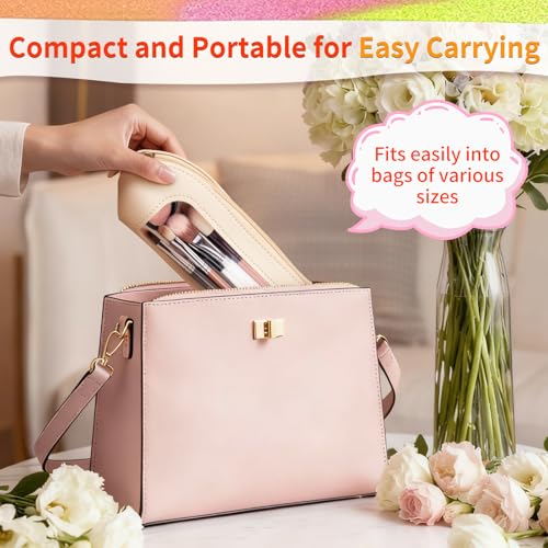 Compact Double-Sided Clear Makeup Bag - Waterproof PU Leather