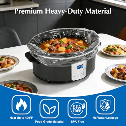 Homtone Disposable Slow Cooker Liners - 30 Pack, 13x21 Inch, BPA-Free for 3-8 Quart Pots