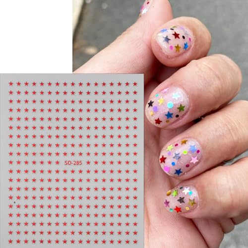 6 Sheets Self-Adhesive Star Nail Decals for Creative Nail Art