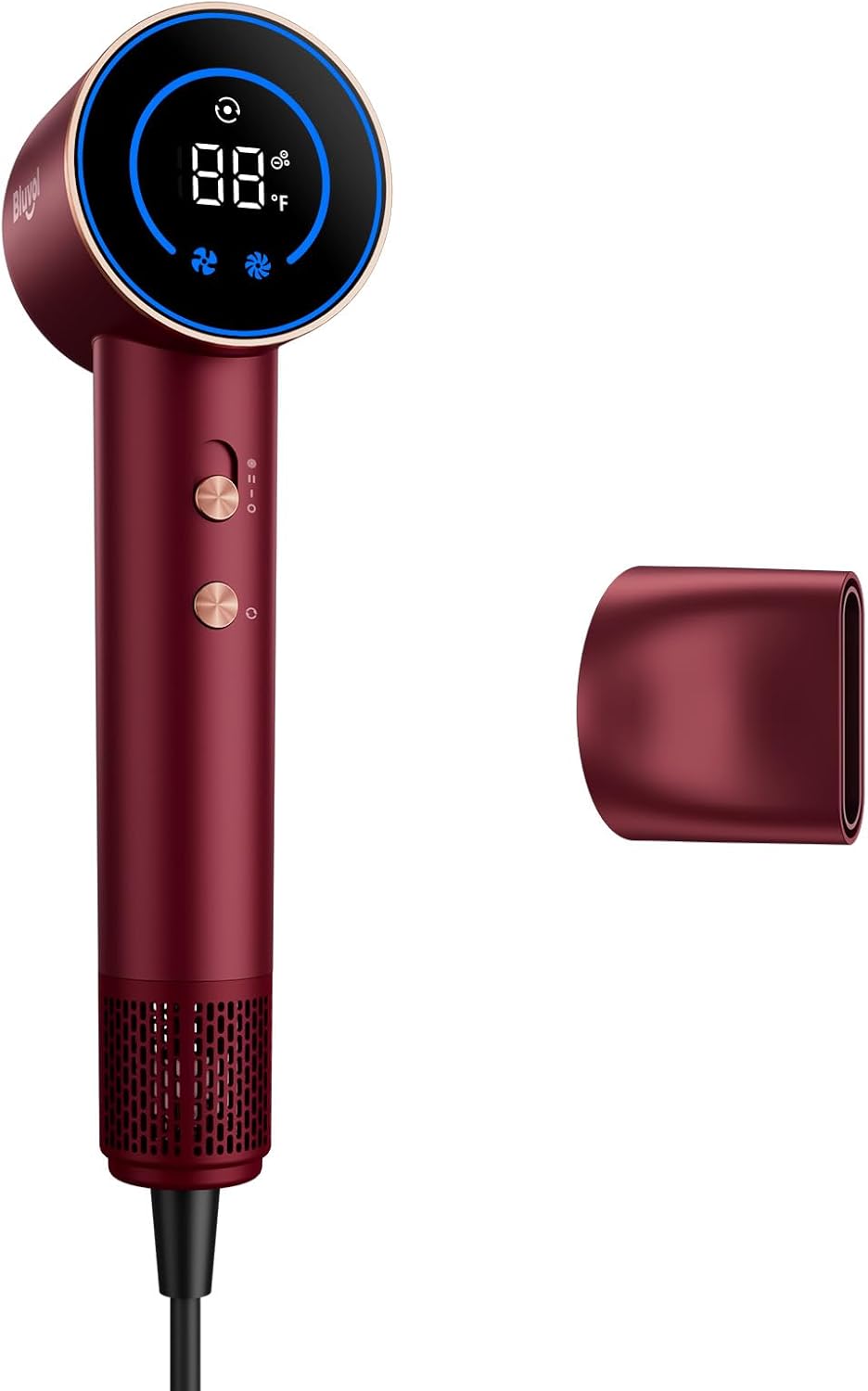 SonicDry H10 Apex Travel Hair Dryer - 110,000 RPM Brushless Motor, Ionic AquaGlow Tech, Lightweight & Low Noise | Burgundy
