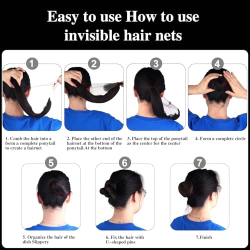 Dimeho 20 Pcs Invisible Mesh Hair Nets for Ballet & Dance