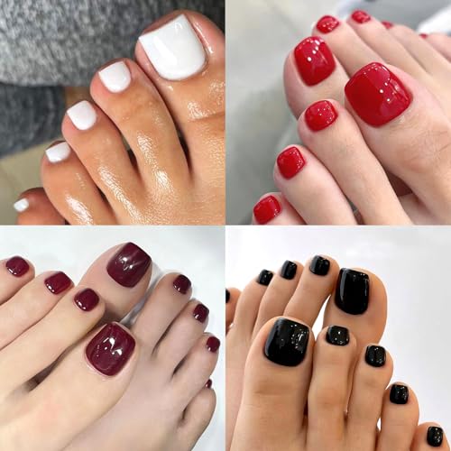 Lifextol Press On Toenails Women Fake Toe Nails Short Acrylic Nail Tips - 576pcs, Includes Adhesive & Tools (Variation: Toenails)