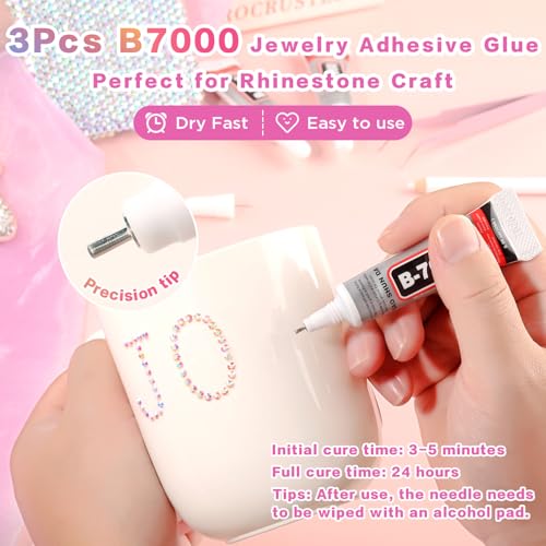 52,000 Pcs Resin Jelly Rhinestones 42-Color Bedazzling Craft Kit with Glue
