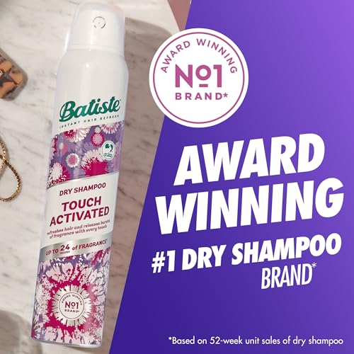 Batiste Touch Activated Dry Shampoo 3.81 Oz Pack of 2 - Up to 24H Freshness & Scent Releasing Technology