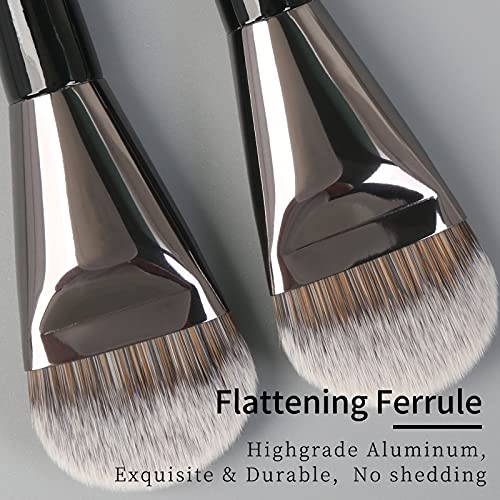 ENZO KEN Flat Foundation Brush 820-L-Black for Liquid Makeup & Blending
