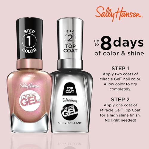 Sally Hansen Miracle Gel Nail Polish Shhh-immer Rose Gold 0.5oz - Long Lasting Gel-Like Finish