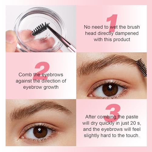 VANERIA Clear Eyebrow Gel & Brow Soap with Double-Head Brush - Waterproof, Hold & Define 14g (2 Pcs)