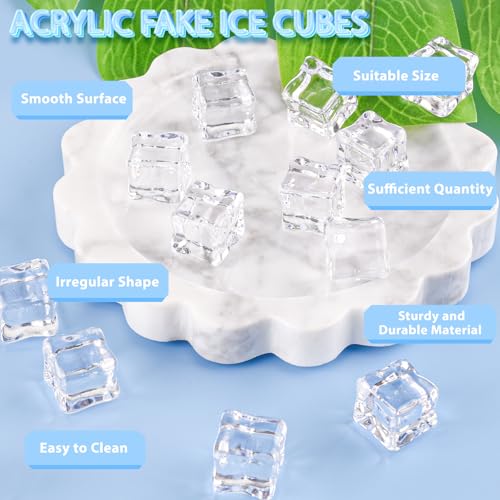 100 PCS Acrylic Fake Ice Cubes for Decoration - Reusable & Realistic
