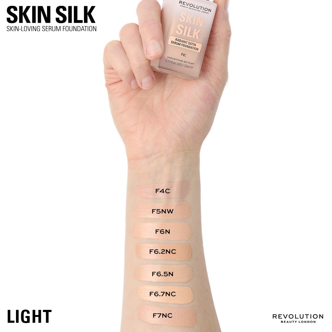 Revolution Skin Silk Radiant Satin Serum Foundation, F6N Light Skin Tones