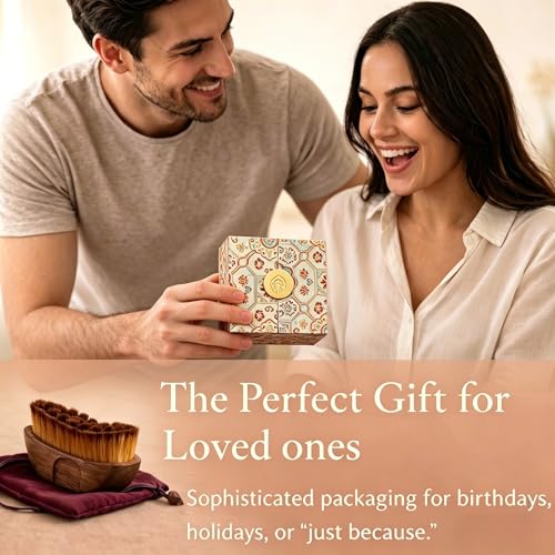 Lymphatic Contour Face Brush - Wooden Dry Brush with Gift Box Set