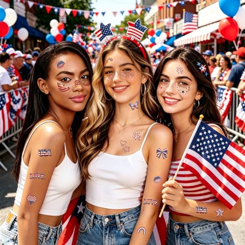 36 Patriotic Face Tattoos for 4th of July Celebrations