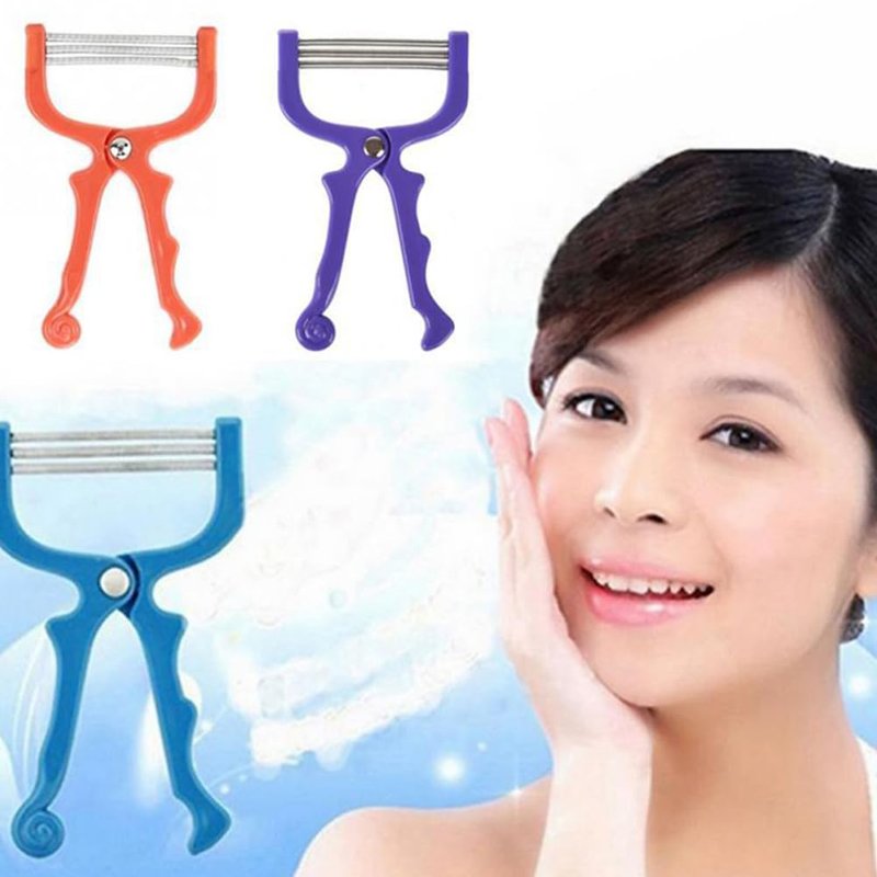 Beaupretty Facial Hair Epilators 3-Pack Portable Spring Hair Removal Tool for Women and Men Upper Lip Chin Cheeks Smooth Skin