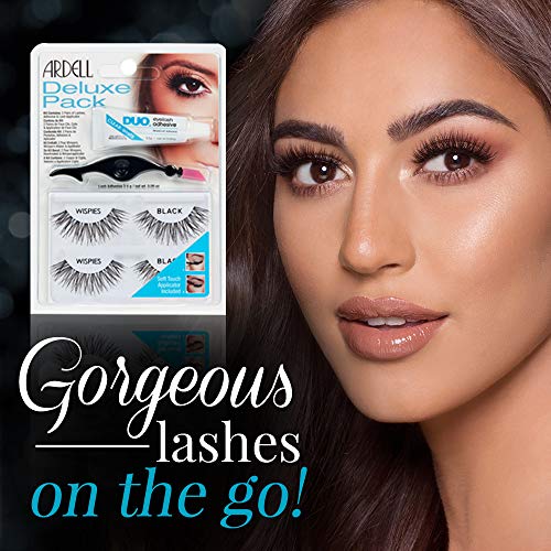 Ardell Wispies Deluxe Pack False Eyelashes - 2 Pairs with Glue & Applicator
