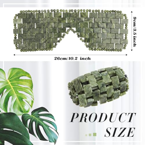 Hercicy Dark Green Jade Eye Mask - 2 Pcs Facial Cooling Masks