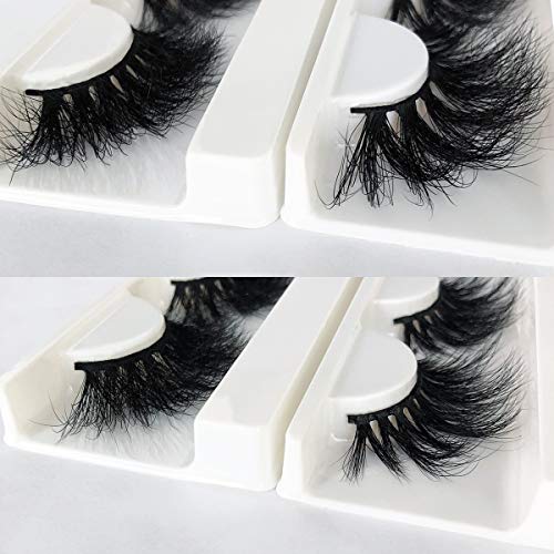 25mm Mink False Eyelashes 5D Fluffy Volume Dramatic Lashes - Pack of 4