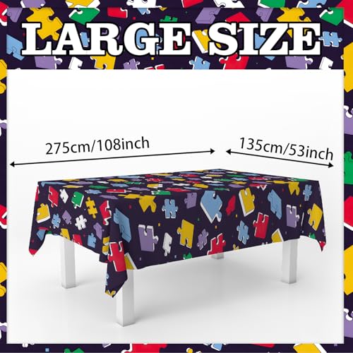 Puzzle Tablecloth for Baby Showers & Birthday Parties - 53 x 108 in