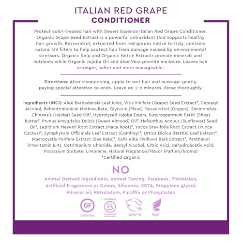 Desert Essence Red Grape Conditioner - Antioxidant & Vegan - 8oz