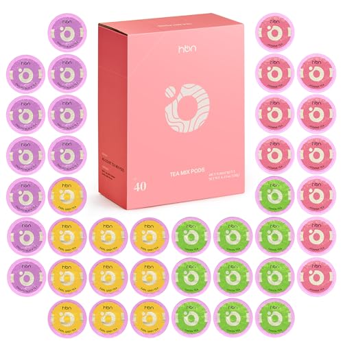 HBN Tea Pods Variety Pack - 40 Count Gift Box with 4 Flavors