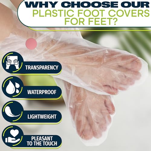 KETAR Disposable Plastic Foot Covers for Moisturizing & Paraffin Wax - 200 Pcs