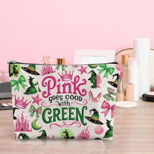 LONGXIN Witch Makeup Bag - Large Travel Cosmetic Organizer with Zipper