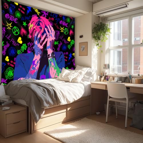 Lil Peep Tapestry Blacklight Poster - 40x30 Inch Hip Hop Decor