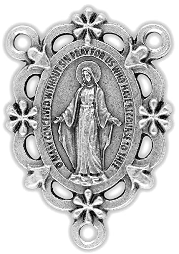 Miraculous Medal Centerpieces - Pack of 2 Silver Rosary Supplies
