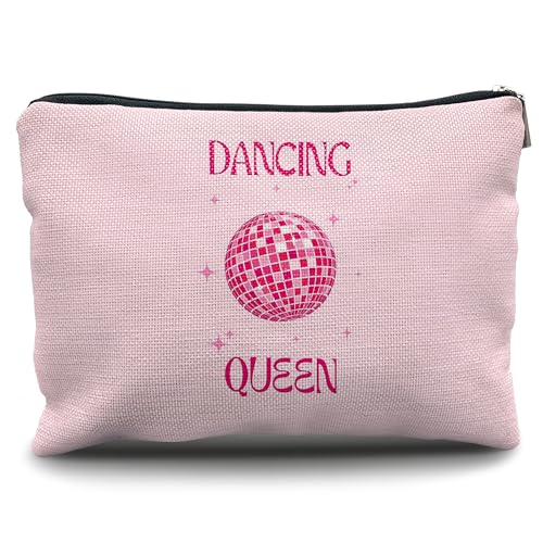 Dancing Queen Hot Pink Makeup Bag - Linen Cosmetic Organizer