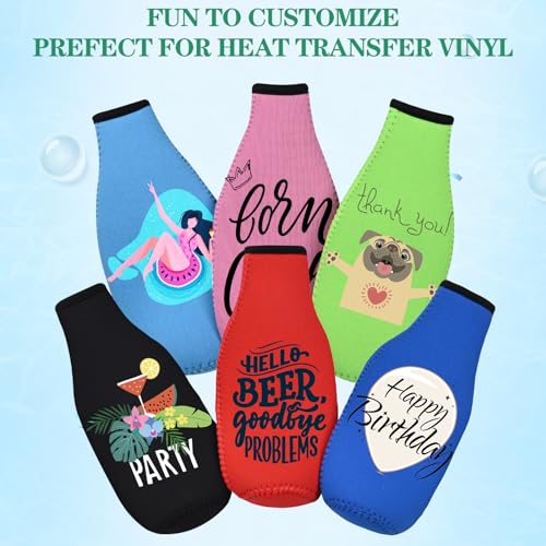 Wegitcs Neoprene Beer Bottle Cooler Sleeve - 12oz Insulated Holder, 6 Pack