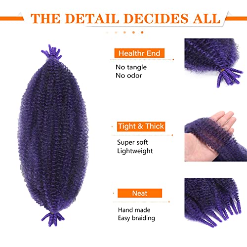 Kossys 16 Inch Afro Twist Braiding Hair - Pre-Separated 8 Pack (Tpurple)