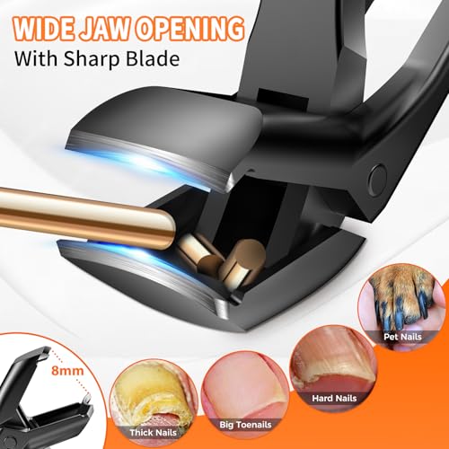 DRMODE 4pcs Toenail Clippers for Thick Nails - Ergonomic & Heavy Duty
