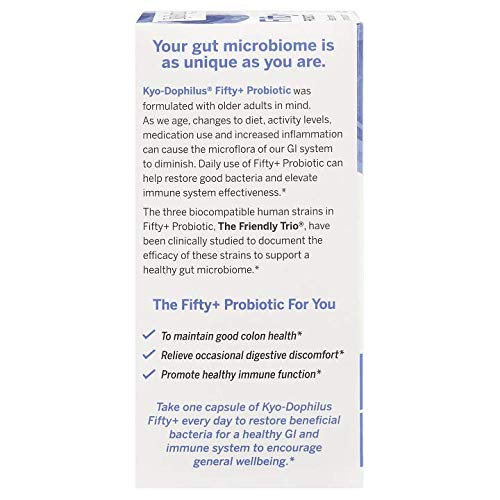 Kyo-Dophilus Fifty+ Probiotic, Digestive & Immune Support, 30 Capsules