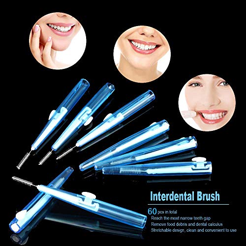 60Pcs Interdental Brushes 0.7MM Toothpick Cleaners - Pack of 1