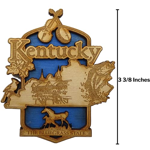 Kentucky State Magnet - Rustic Wooden Laser Cut Souvenir