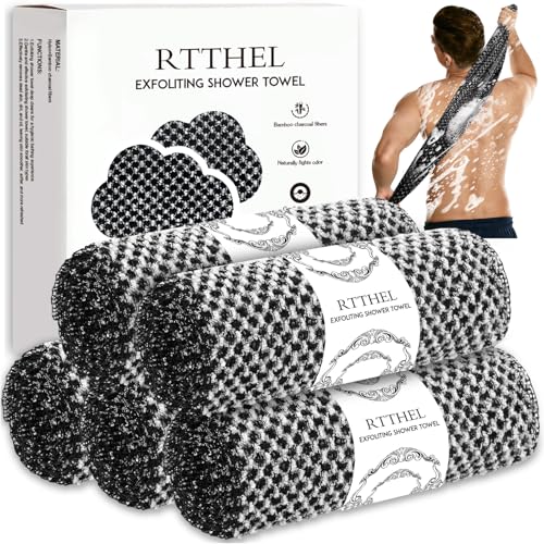 5-Pack Exfoliating Back Scrubber Towels - Dual-Sided Washcloths