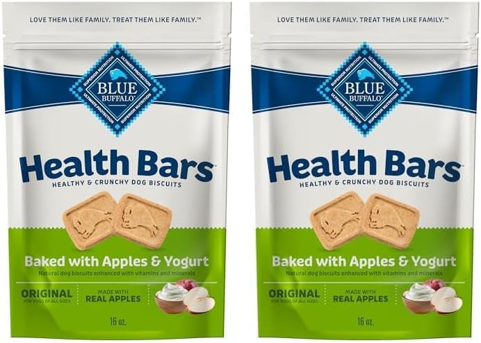Blue Buffalo Dog Treats - Pumpkin & Cinnamon Crunchy Health Bars | Oven-Baked, Natural Ingredients, 16 oz.