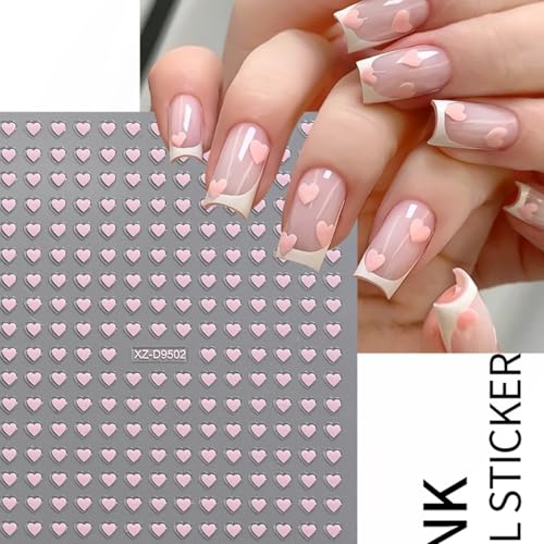 Winter Holiday Heart Nail Stickers Set 8 Sheets Romantic Valentines Manicure Decoration