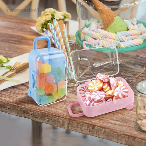Framendino Mini Plastic Travel Suitcase Boxes - 4 Pack