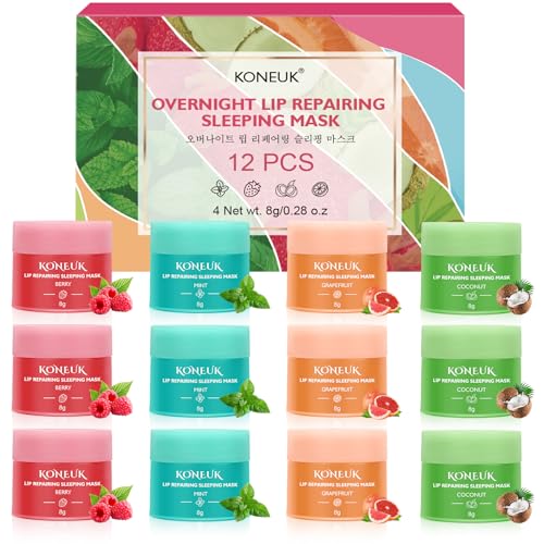 KONEUK 12-Pack Lip Sleeping Mask Set – Hydrating Overnight Lip Care Treatment