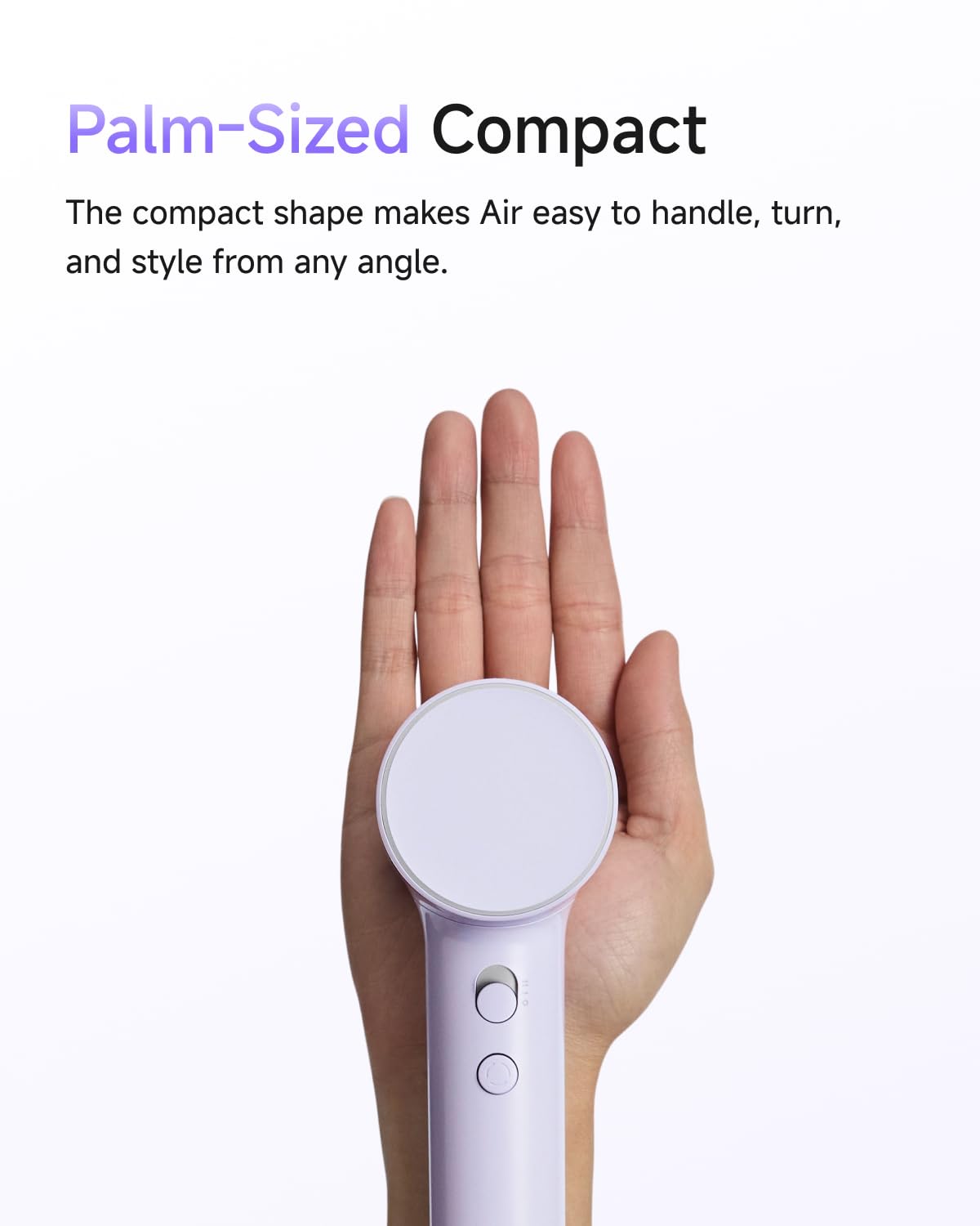 Laifen Air Hair Dryer, Lightweight and Palm-Sized Compact, 15× High-Speed Drying with 110, 000 RPM Powerful Motor, Smart Temperature Control, 200 Million Negative Ions, 5 Modes & 2 Airspeeds, Purple