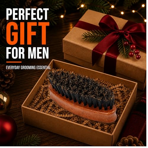 G.B.S Small Travel Beard Brush with Natural Boar Bristles & Wooden Handle - 3 Pack