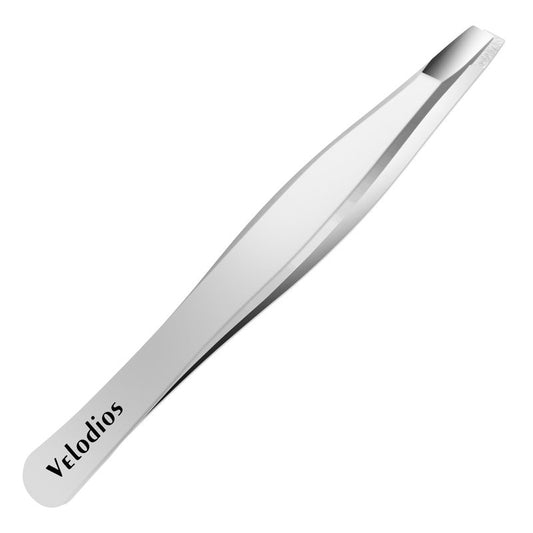 Velodios Professional Slanted Tweezers for Women and Men, Professional Eyebrow Tweezers for Facial Hair, Chin Hair and Ingrown Hair, No Gaps and Aligned Precision