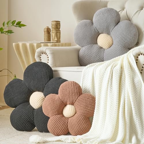 Cute Flower Throw Pillow - Decorative Plush Cushion for Couch & Bed (14.9")