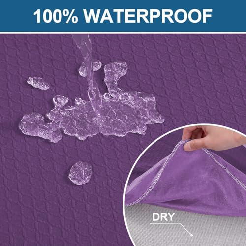 Smiry Waterproof Chair Seat Covers for Dining Room Chairs, Set of 2, Purple