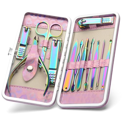 CGBE Pink 12-Piece Manicure Set with Travel Case - Nail Clipper Kit