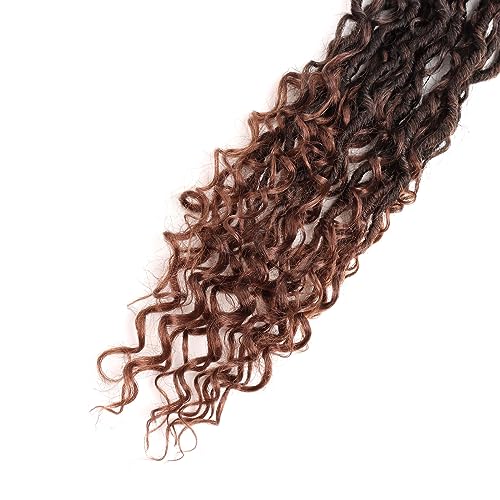 Goddess Locs Crochet Hair 14 Inch Boho Faux Locs with Curly Ends 8 Packs
