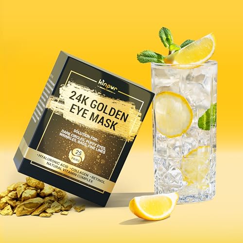 24K Gold Eye Patches for Puffy Eyes and Dark Circles, Luxury