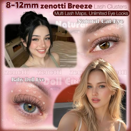 Zenotti Natural Short Wispy Lash Clusters 8-12mm for Natural Makeup