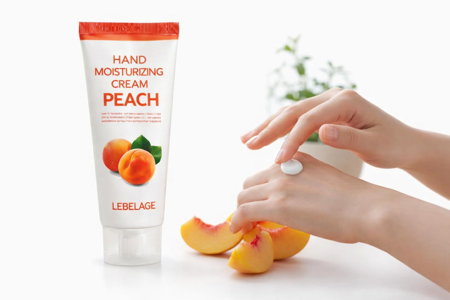 LEBELAGE Moisturizing Hand Cream 3.38 fl oz | Lightweight Hand Moisturizer | Fast-Absorbing Non-Greasy Hand Lotion for Soft, Smooth Hands | Daily Skincare Routine (Peach)
